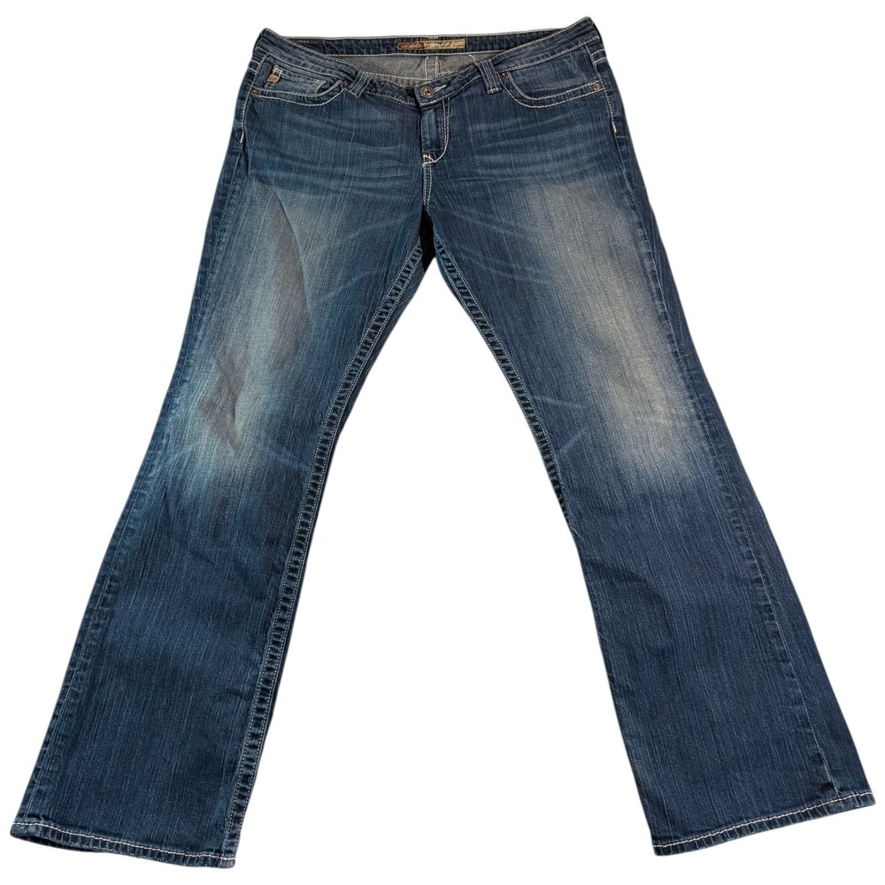 VTG Buckle Big Star Remy Bootcut Jeans Womens 36 Large‎ Blue Denim Low Rise Fit